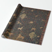 Allegorische millefleurs Bosbouw met dieren
