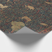 Allegorische millefleurs Bosbouw met dieren Cadeaupapier (Hoek)