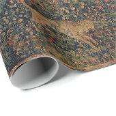 Allegorische millefleurs Bosbouw met dieren Cadeaupapier (Rol Hoek)
