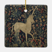 Allegorische "Millefleurs" Bosbouw met dieren Keramisch Ornament (Achterkant)