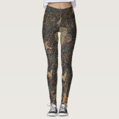 Allegorische millefleurs Bosbouw met dieren Leggings (Voorkant)