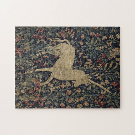 Allegorische "Millefleurs" Bosbouw met dieren Legpuzzel (Horizontaal)