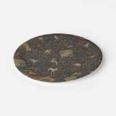 Allegorische millefleurs Bosbouw met dieren Papieren Bordje (Gekanteld)