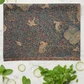 Allegorische millefleurs Bosbouw met dieren Theedoek (Gevouwen)