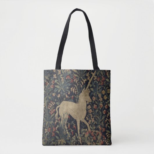 Allegorische "Millefleurs" Bosbouw met dieren Tote Bag (Voorkant)