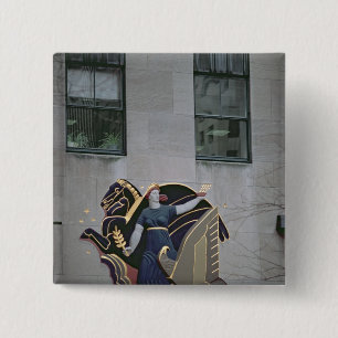 Allegorische scène vierkante button 5,1 cm