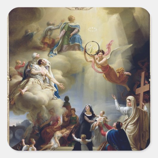 Allegory in Honor of the Birth of Henri de Vierkante Sticker (Voorkant)