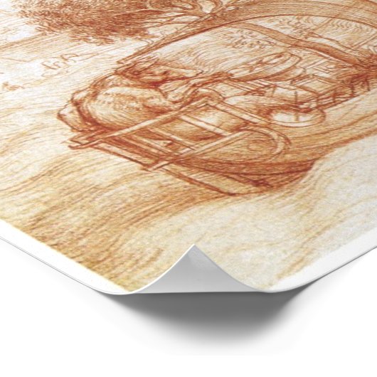 Allegory met een Wolf en Eagle, Da Vinci Poster (Hoek)