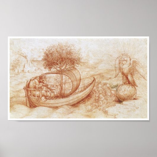 Allegory met een Wolf en Eagle, Da Vinci Poster (Voorkant)