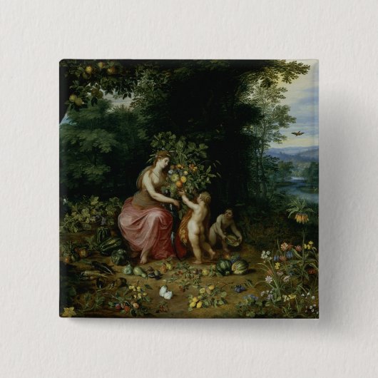 Allegory of Abundance Vierkante Button 5,1 Cm (Voorkant)