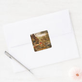 Allegory of Autumn Vierkante Sticker (Envelop)