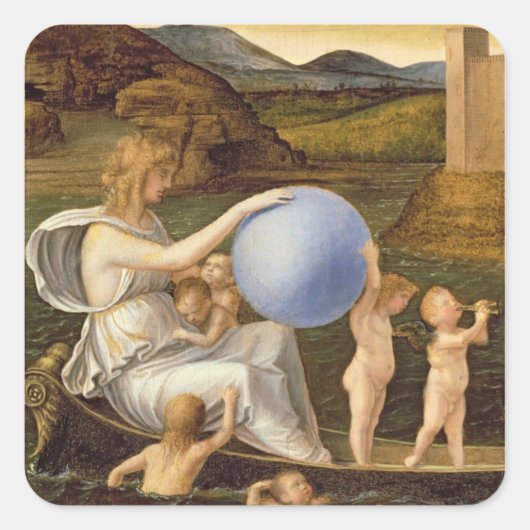Allegory of Changing Fortune, of Melancholy (olie Vierkante Sticker (Voorkant)