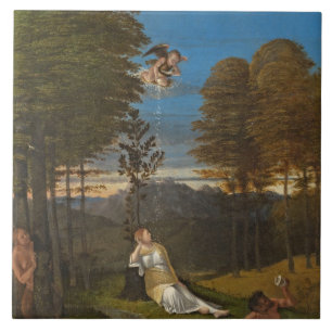 Allegory of Chastity, c. 1505 (olie op het paneel) Tegeltje