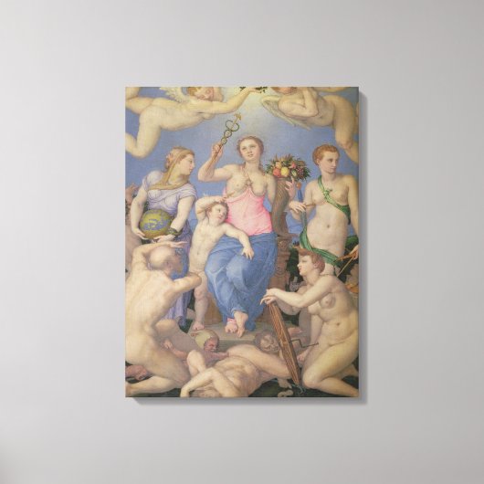 Allegory of Happiness, c.1567 (olie op koper) Canvas Afdruk (Voorkant)