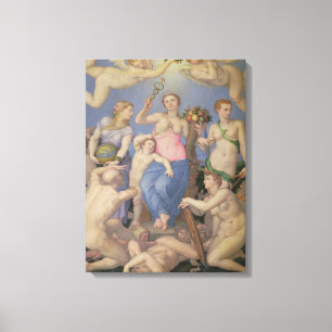 Allegory of Happiness, c.1567 (olie op koper) Canvas Afdruk