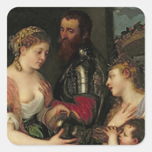 Allegory of Married Life Vierkante Sticker