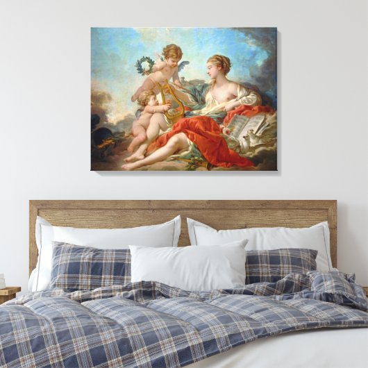 Allegory of Music van François Boucher Canvas Afdruk (Insitu (Slaapkamer))