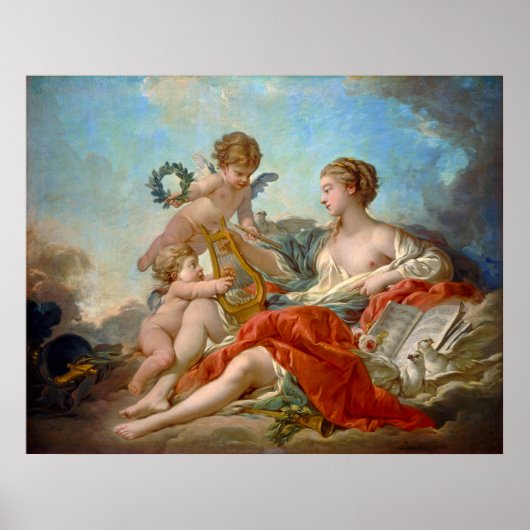 Allegory of Music van François Boucher Poster (Voorkant)