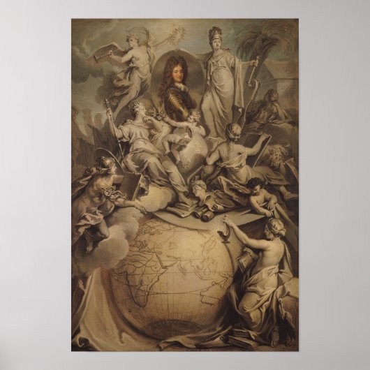 Allegory of Philippe II Duke of Orleans, 1718 Poster (Voorkant)