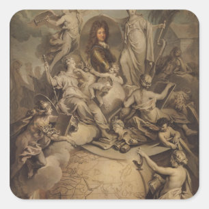 Allegory of Philippe II Duke of Orleans, 1718 Vierkante Sticker