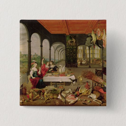 Allegory of Taste Vierkante Button 5,1 Cm (Voorkant)