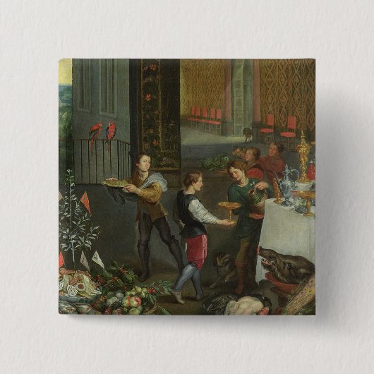 Allegory of Taste Vierkante Button 5,1 Cm (Voorkant)