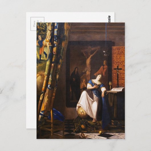 Allegory over geloof door Johannes Vermeer Briefkaart (Voorkant / Achterkant)