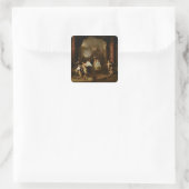 Allegory van de stad Amsterdam Vierkante Sticker (Tas)