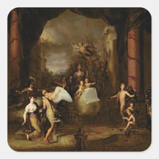 Allegory van de stad Amsterdam Vierkante Sticker (Voorkant)
