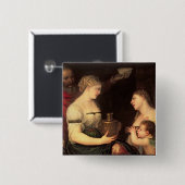 Allegory van het gehuwde leven vierkante button 5,1 cm (Voorkant /achterkant)