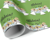 Alleluia! Cartoon Choir of Angels Christmas Cadeaupapier (Rol Hoek)