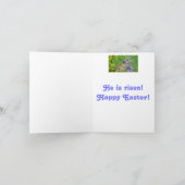 "ALLELUIA HE HAS RISEN" HAPPY EASTER/BUTTERFLY ON FEESTDAGEN KAART (Binnen)