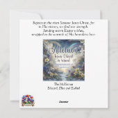 Alleluia Hij is opgestaan Waterverf Bloemen Pasen Feestdagenkaart (Achterkant)