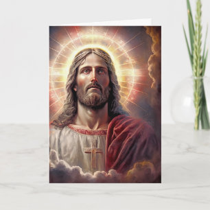 Alleluia! Hoi is Risen. Jezus Christus schilder Feestdagen Kaart