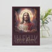 Alleluia! Hoi is Risen. Jezus Christus schilder Feestdagenkaart (Staand voorkant)