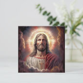 Alleluia! Hoi is Risen. Jezus Christus schilder Feestdagenkaart (Staand voorkant)