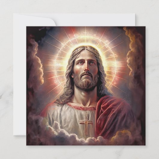 Alleluia! Hoi is Risen. Jezus Christus schilder Feestdagenkaart (Voorkant)