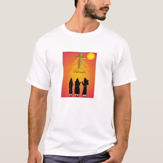 "Alleluia" katholieke religieuze cadeaus T-shirt (Voorkant)