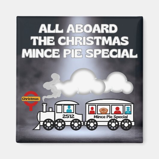 Allemaal aan boord van de Christmas Mince Pie Spec Magneet (Voorkant)