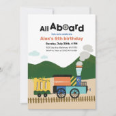 Allemaal aan boord van de trein Verjaardagsfeestui Kaart (Voorkant)