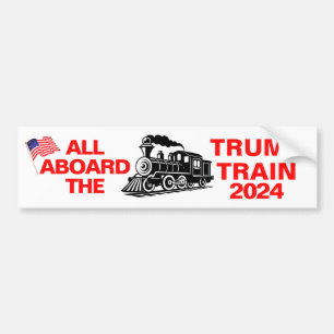 Allemaal aan boord van de Trump Train 2024 Bumpersticker
