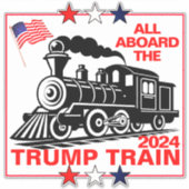 Allemaal aan boord van de Trump Train 2024 Sticker (Voorkant)