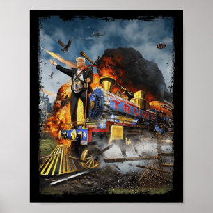 Allemaal aan boord van de Trump Train Grappige Don Poster