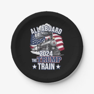Allemaal aan boord van de Trump Trein Trump 2024 P Papieren Bordje