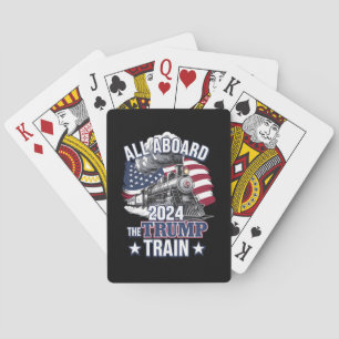 Allemaal aan boord van de Trump Trein Trump 2024 P Pokerkaarten