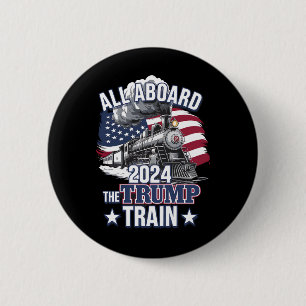 Allemaal aan boord van de Trump Trein Trump 2024 P Ronde Button 5,7 Cm