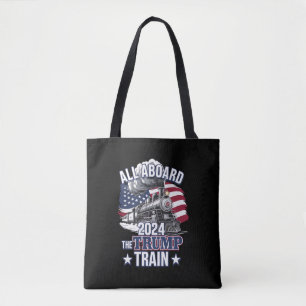 Allemaal aan boord van de Trump Trein Trump 2024 P Tote Bag