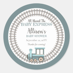 Allemaal aan boord van het Baby Express Train Boy  Ronde Sticker