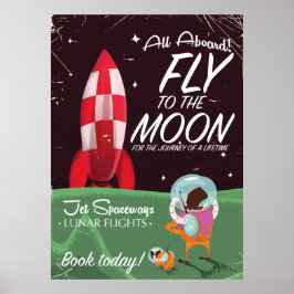 Allemaal aan boord! vlieg naar de Maan Poster