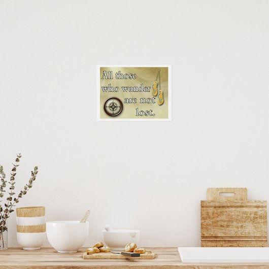 Allemaal die zwerven. - Reis citaat - kunstprint Poster (Keuken)